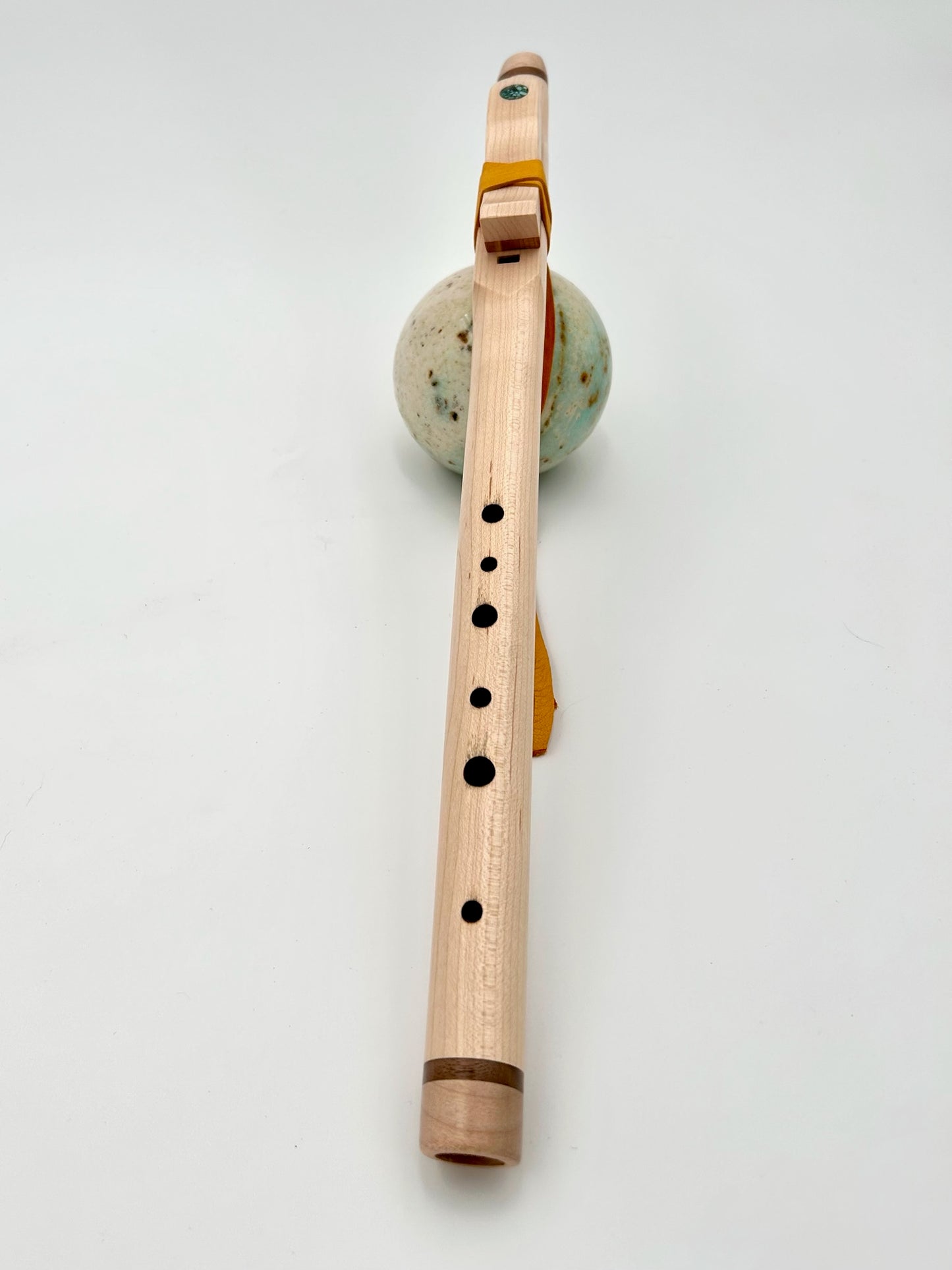 Flute in B - Hijaz Tuning - Maple & Walnut with Turqouise Accent