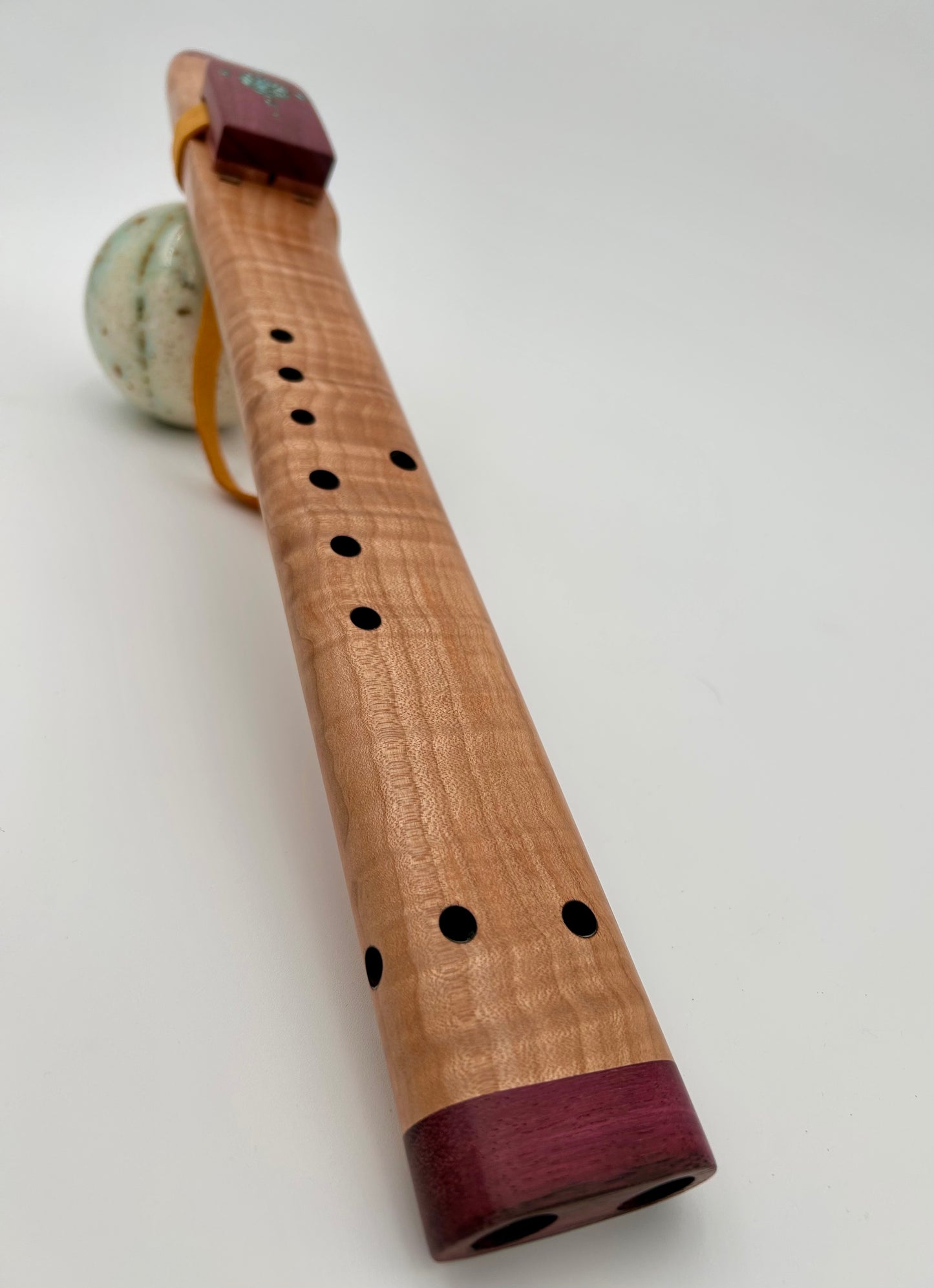 Mid Range Alternating Drone - Curly Maple, Purpleheart and Turquoise Inlay