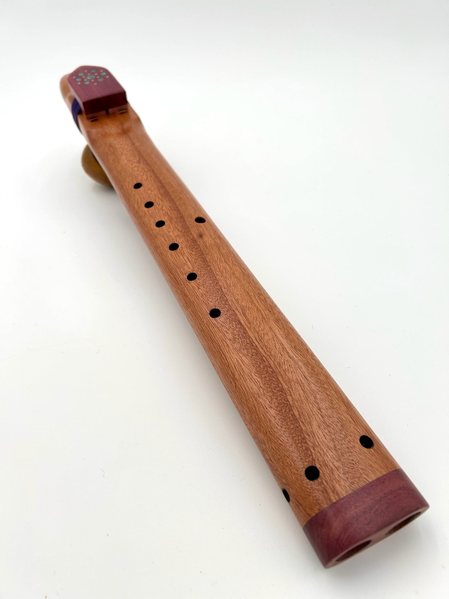 Low Range Alternating Drone - Mahogany, Purple Heart & Stone Inlay