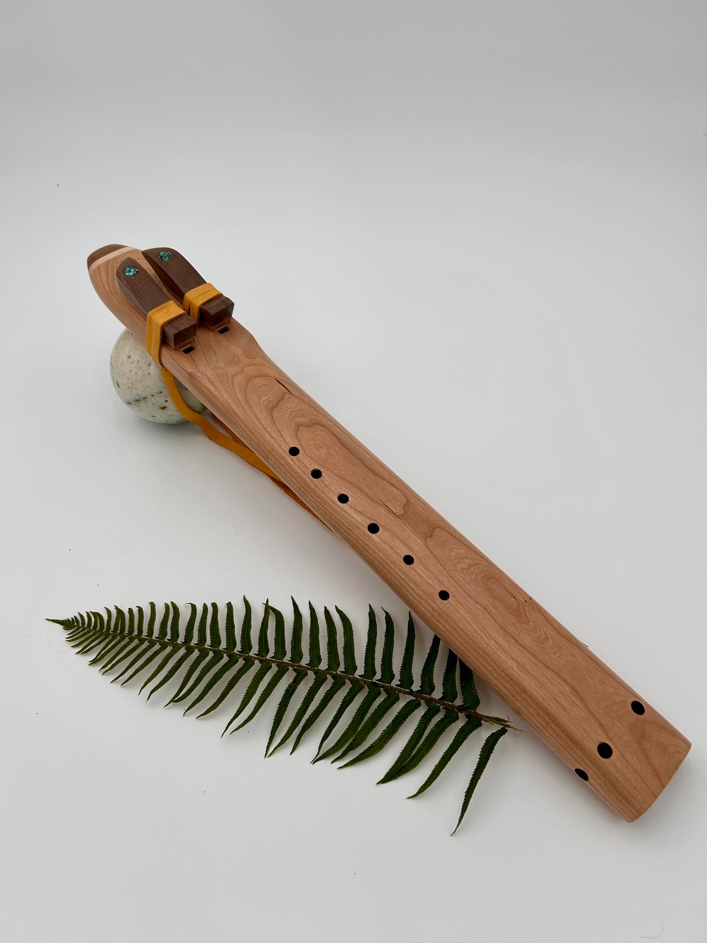 Mid Range Drone - Maple and Walnut with Circle Turquoise Inlay