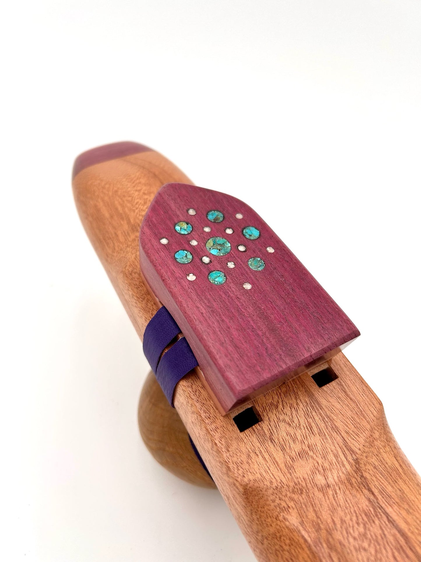 Low Range Alternating Drone - Mahogany, Purple Heart & Stone Inlay