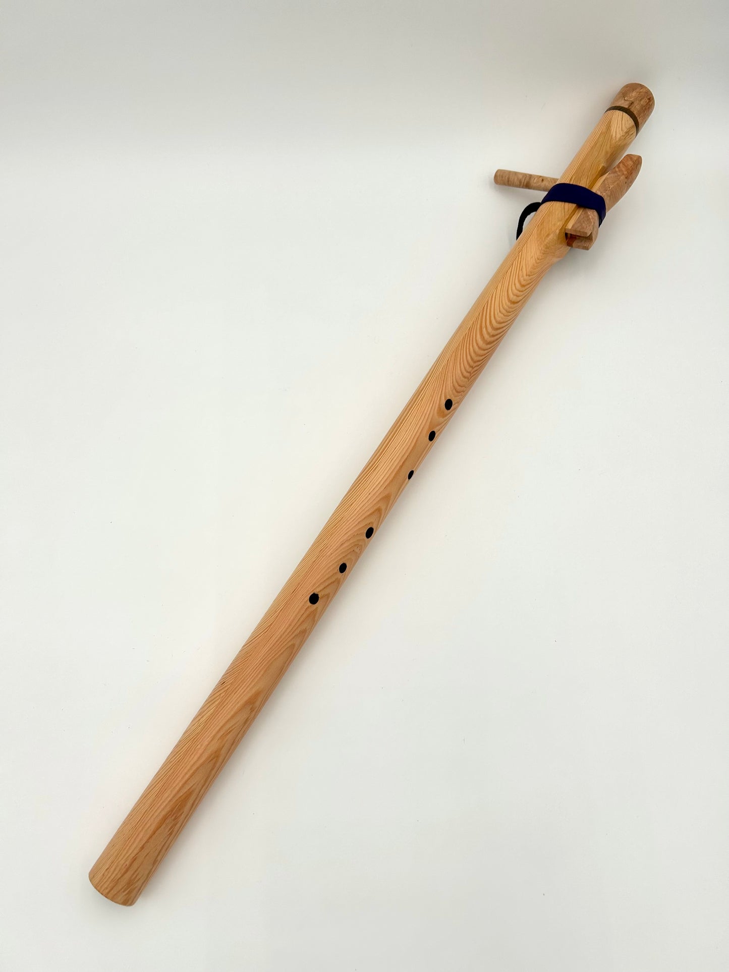 Contrabass Flute in A - Standard Tuning - “Big Ben” Fir - Maple Burl & Paduk