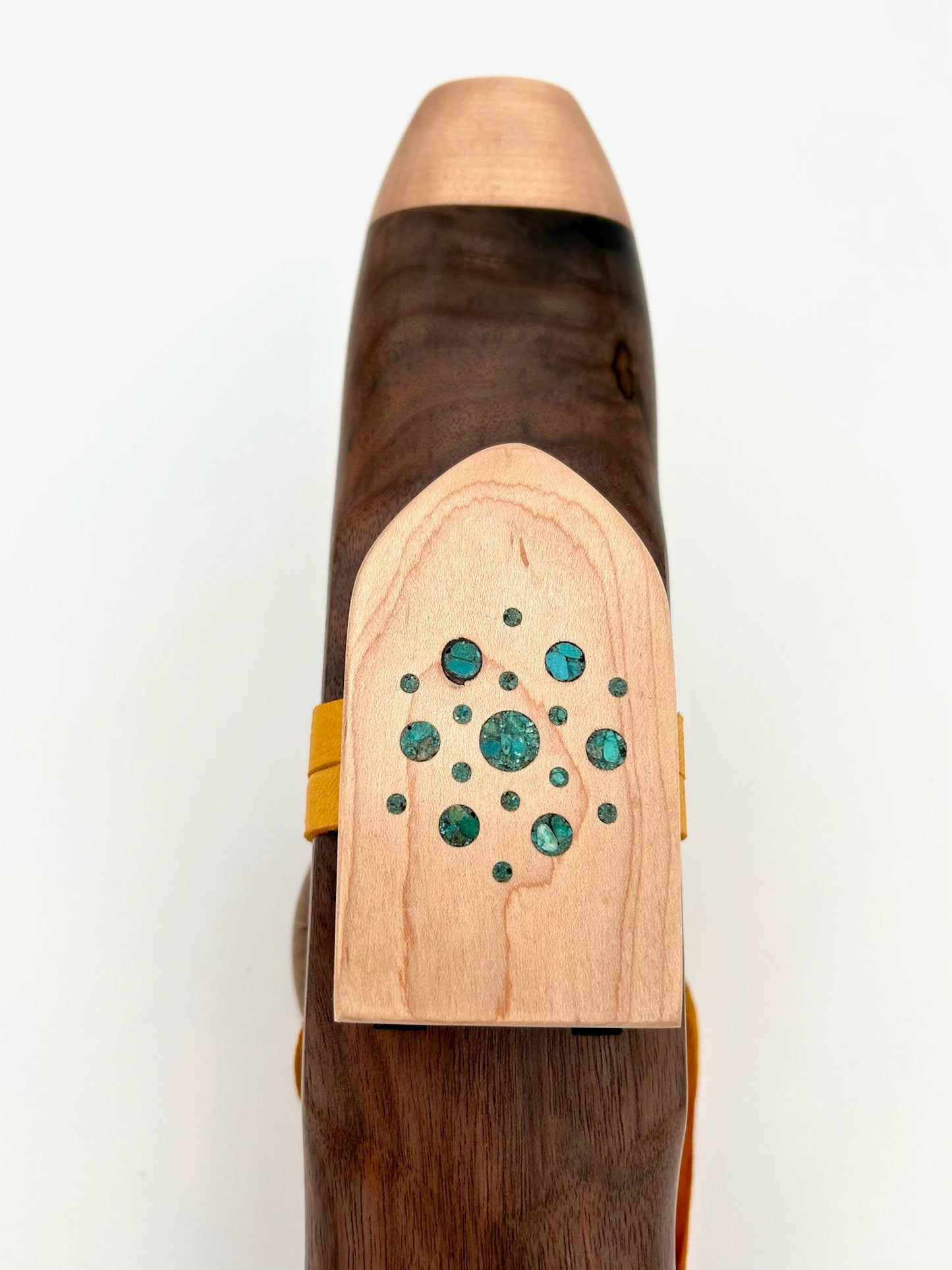 Low Range Alternating Drone - Walnut & Maple with Turquoise Mandala Inlay