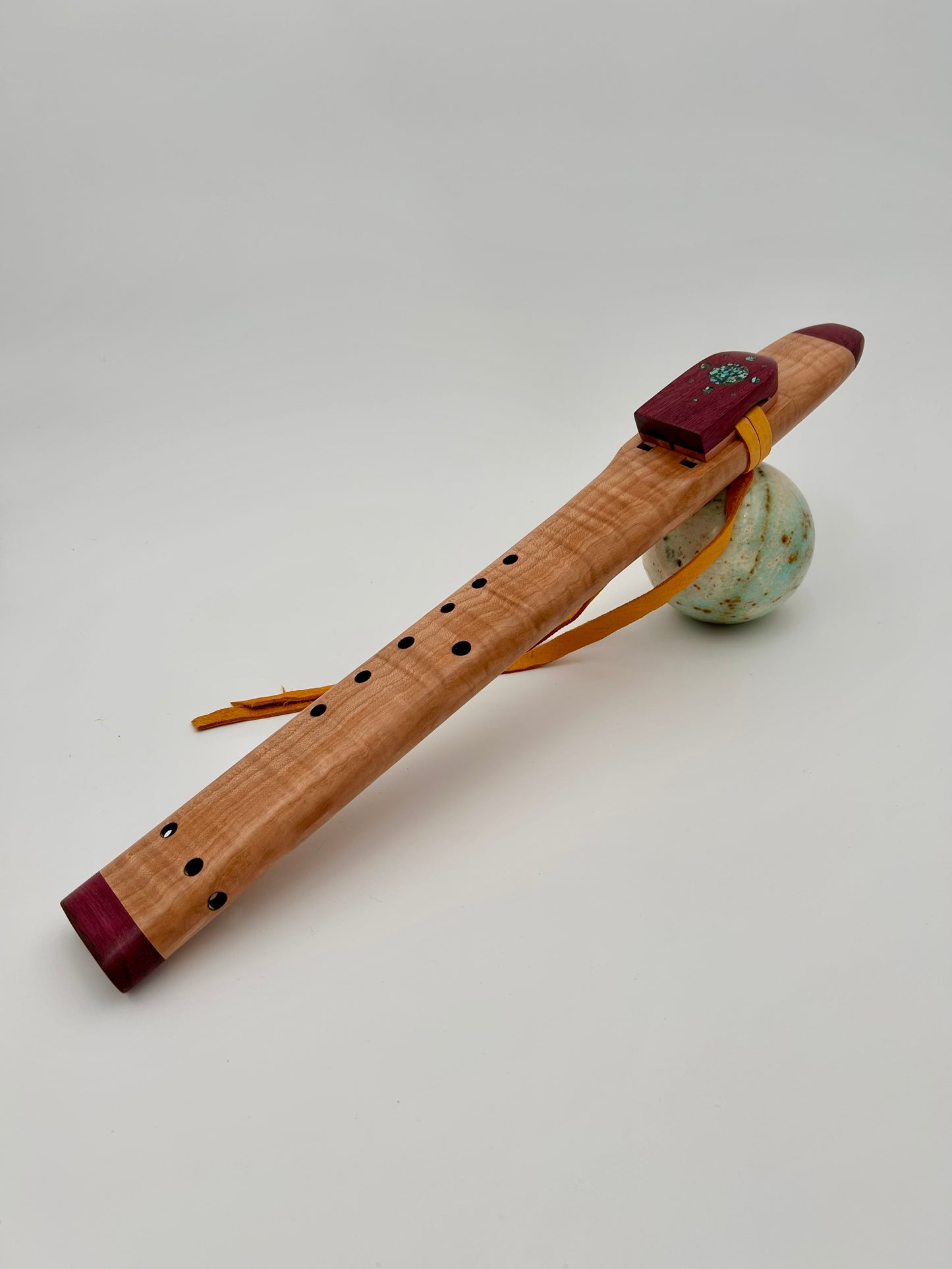 Mid Range Alternating Drone - Curly Maple, Purpleheart and Turquoise Inlay