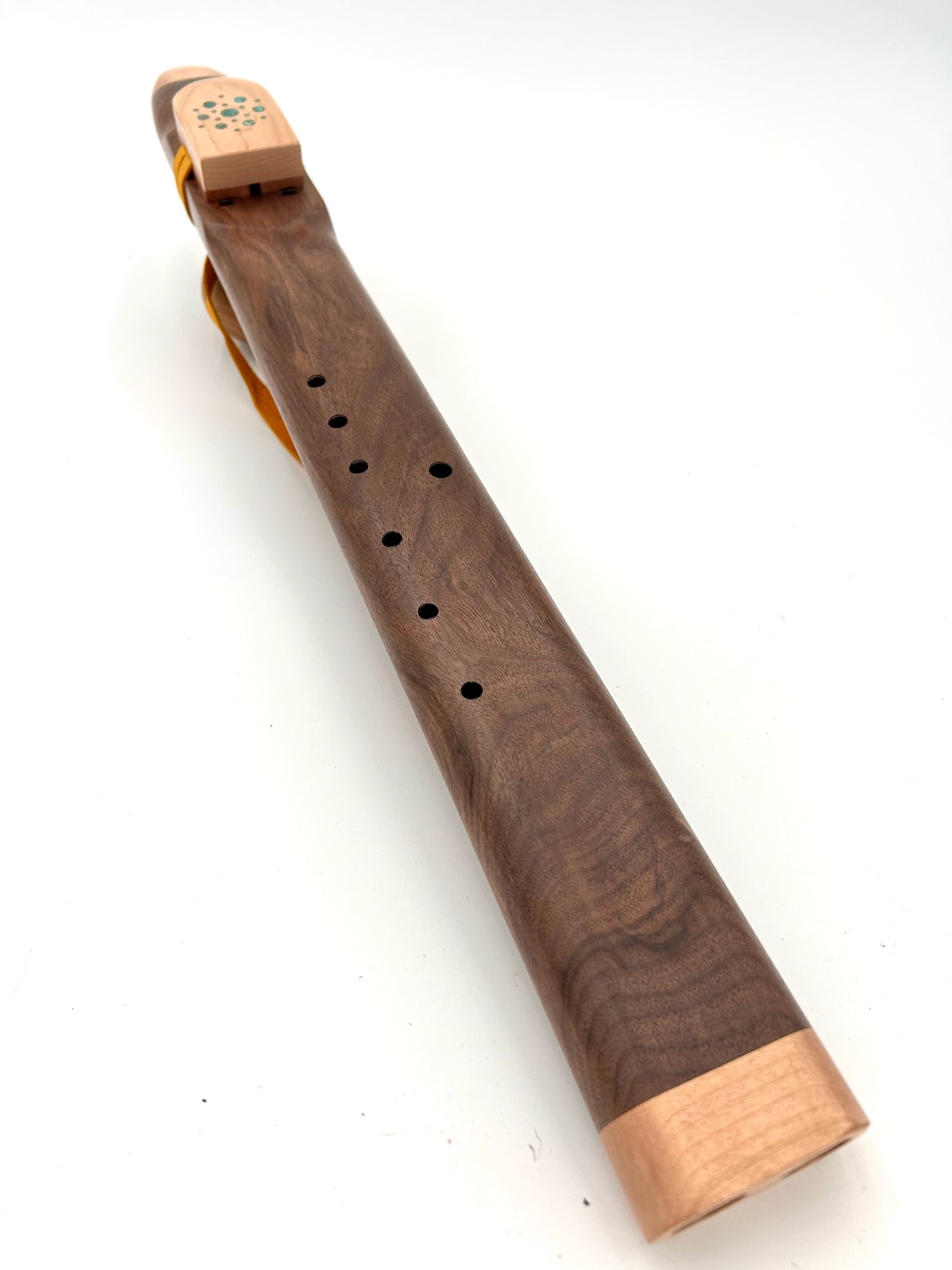 Low Range Alternating Drone - Walnut & Maple with Turquoise Mandala Inlay