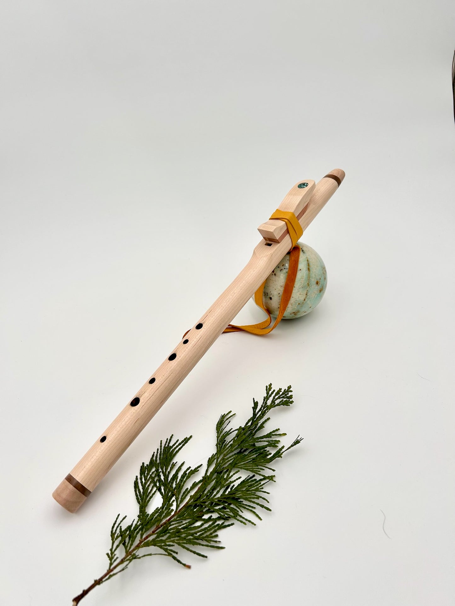 Flute in B - Hijaz Tuning - Maple & Walnut with Turqouise Accent