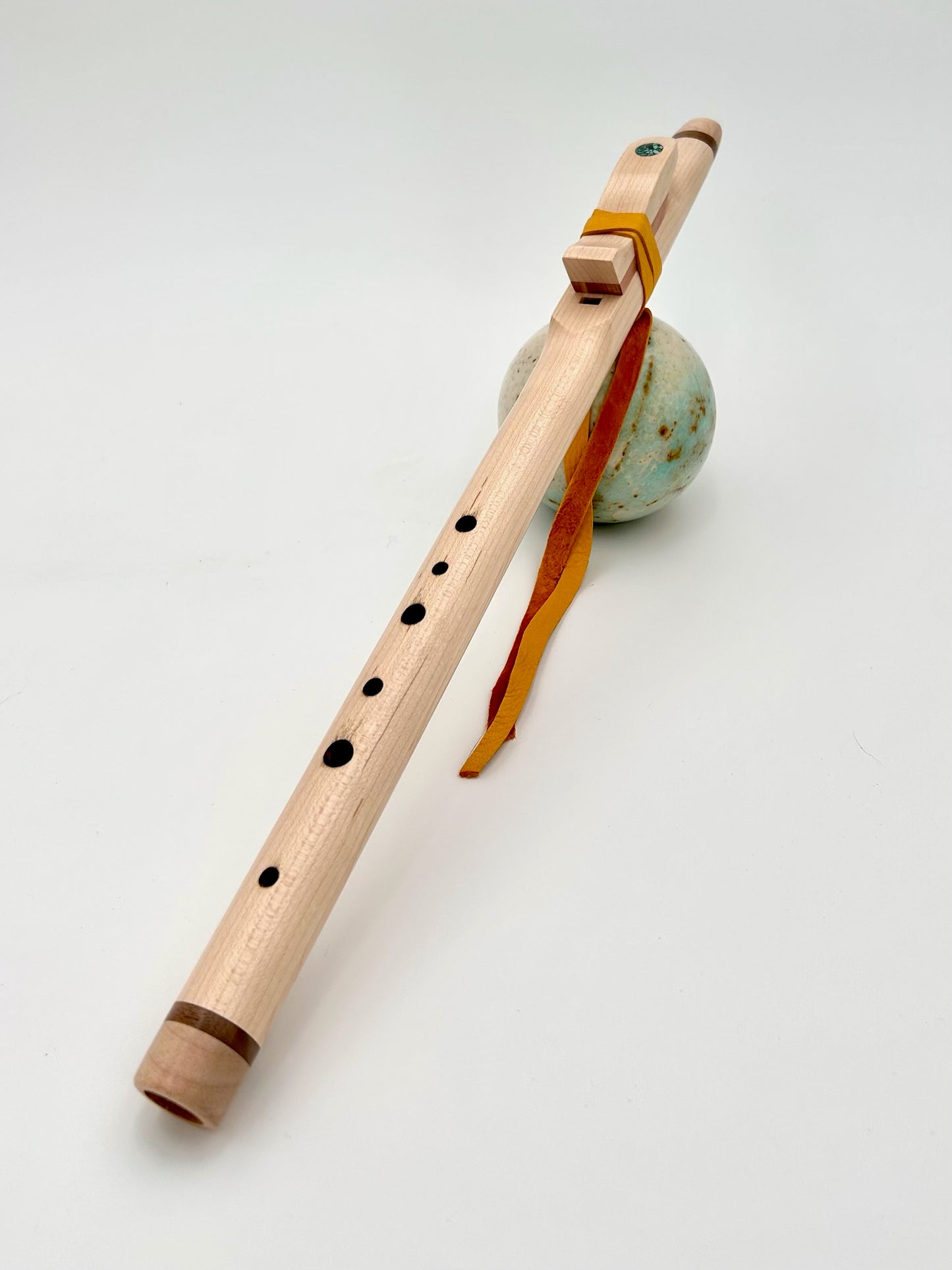Flute in B - Hijaz Tuning - Maple & Walnut with Turqouise Accent