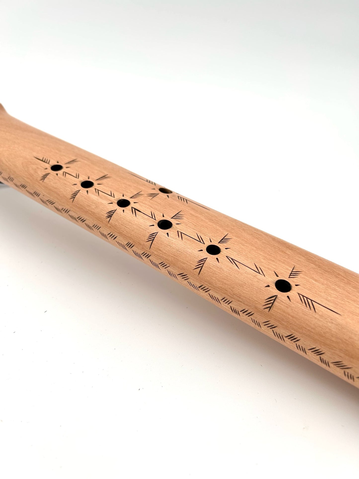 Alternating Drone in E - Standard Tuning - Alder, Purple Heart with Wood Burn & Stone Inlay