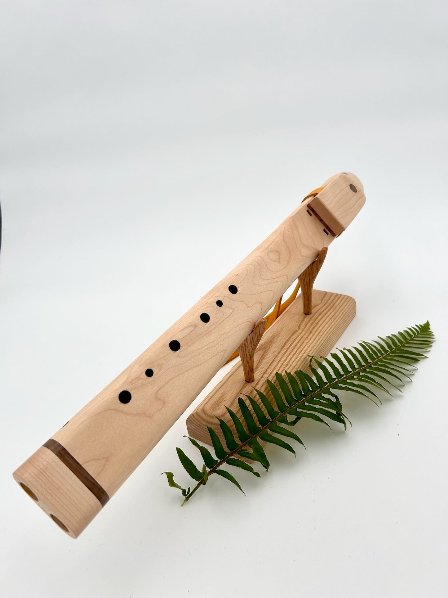 Drone in G - Aeolian Tuning - Maple with Walnut Bands & Circle Wood Inlay