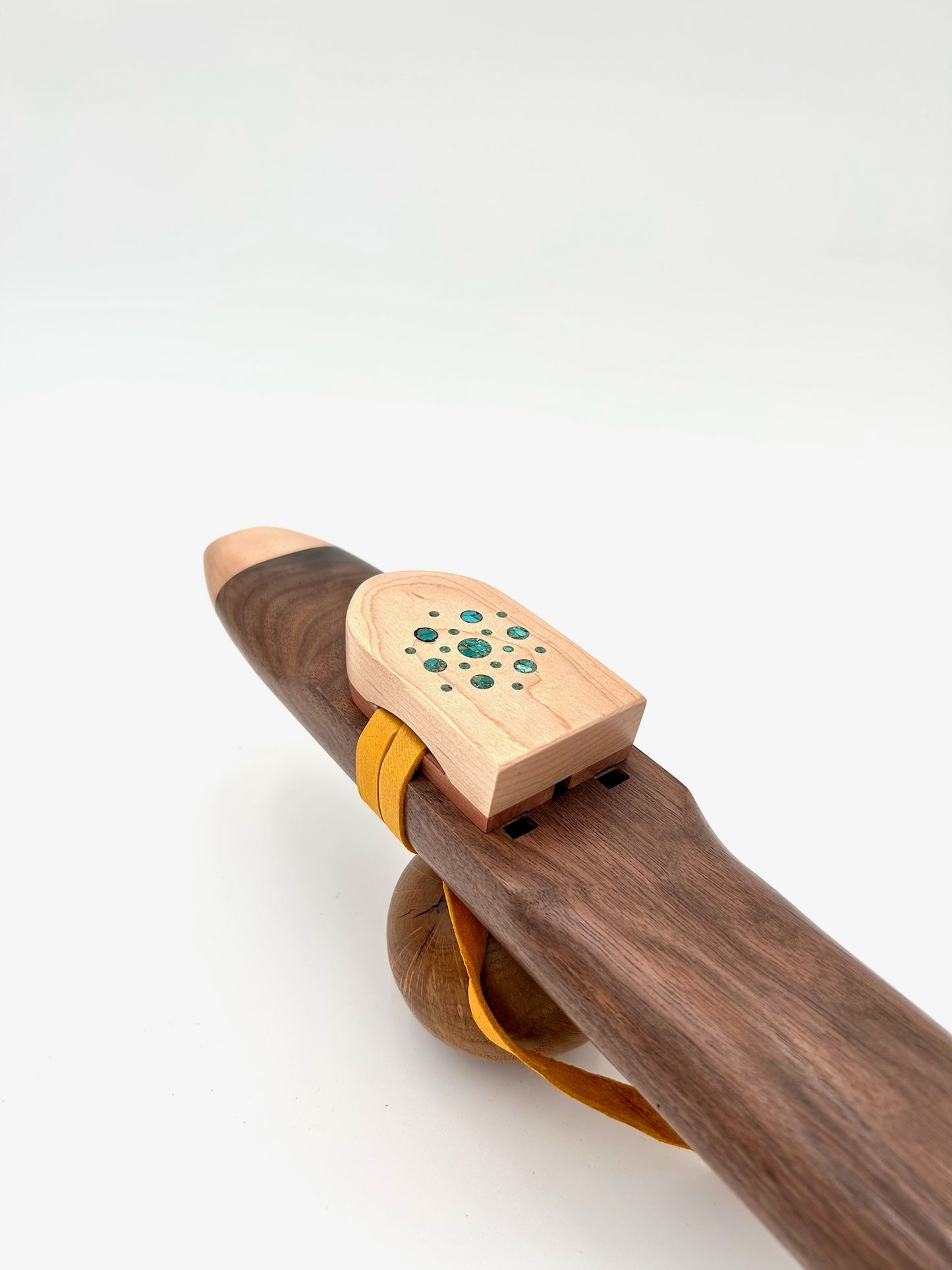 Low Range Alternating Drone - Walnut & Maple with Turquoise Mandala Inlay