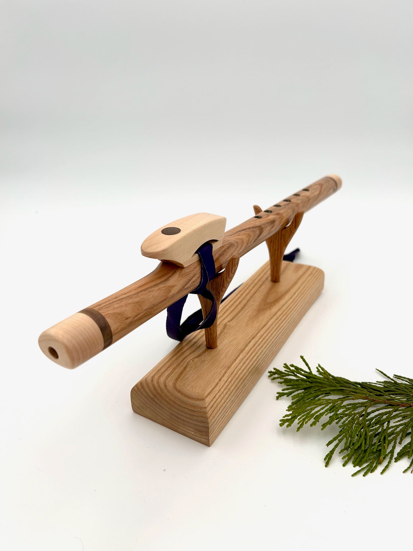 Flute in B - Standard Tuning - Eastern Ash & Maple with Wood Circle