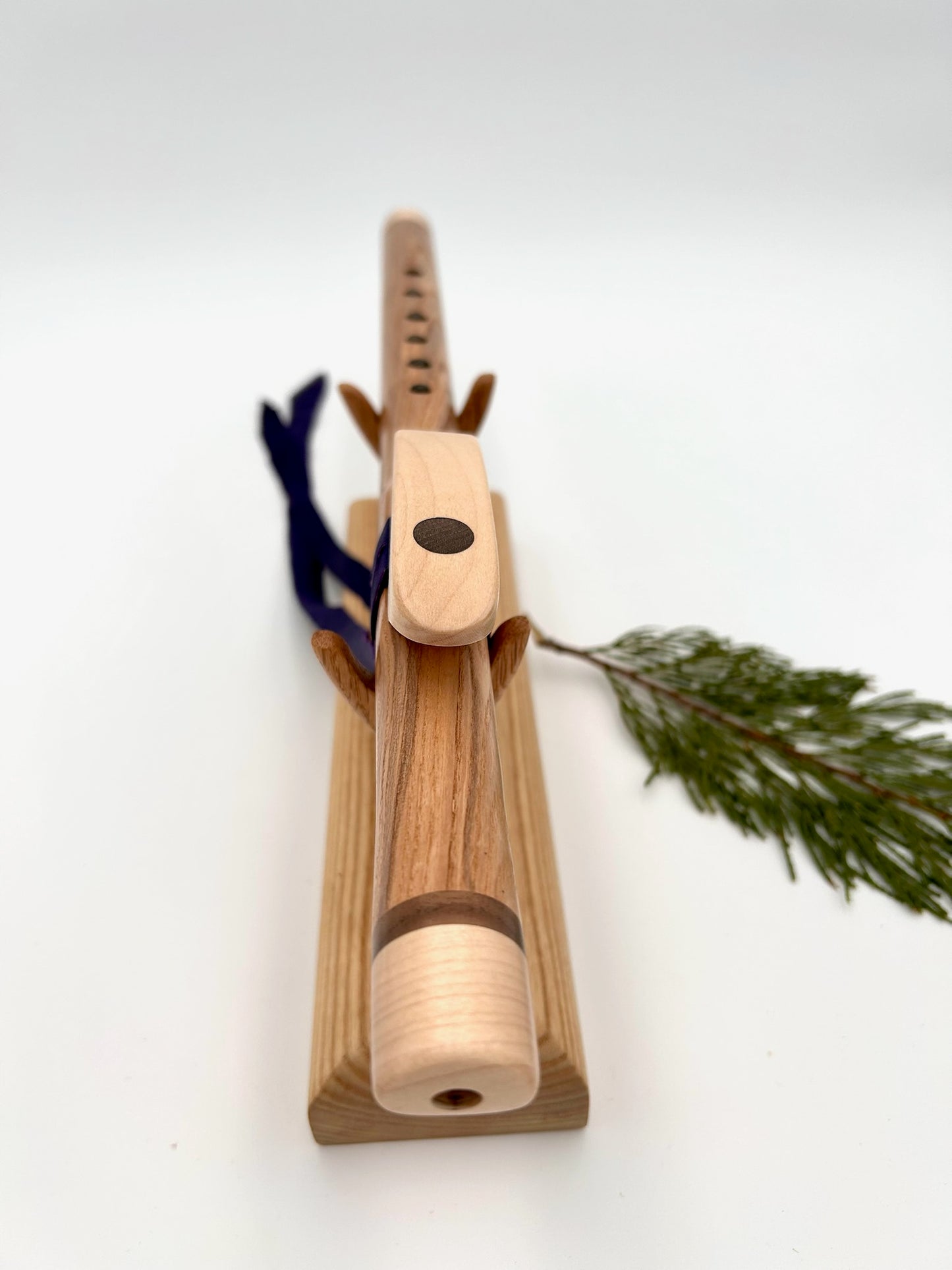 Flute in B - Standard Tuning - Eastern Ash & Maple with Wood Circle