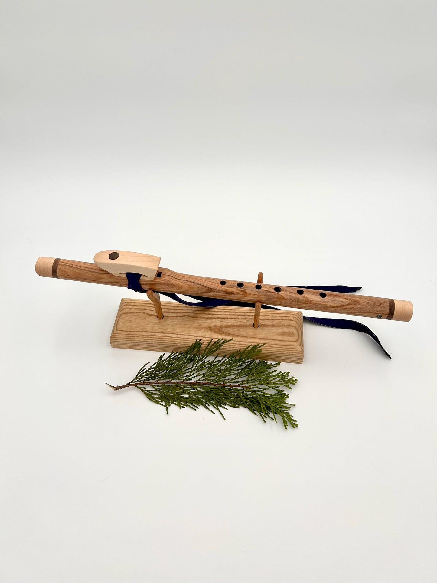 Flute in B - Standard Tuning - Eastern Ash & Maple with Wood Circle