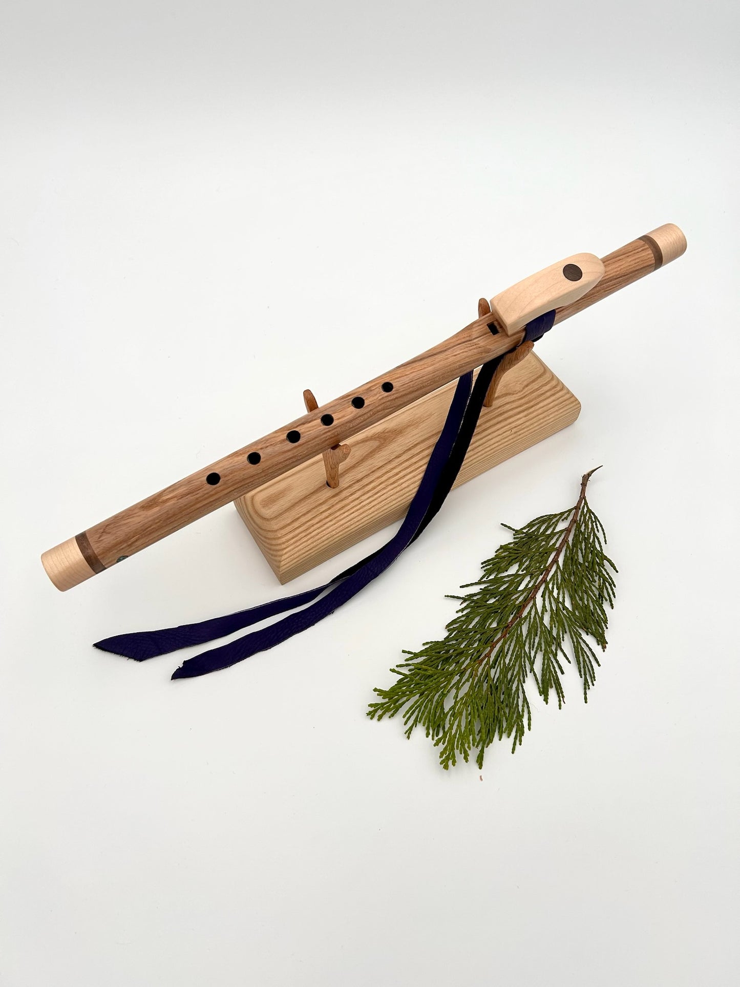 Flute in B - Standard Tuning - Eastern Ash & Maple with Wood Circle