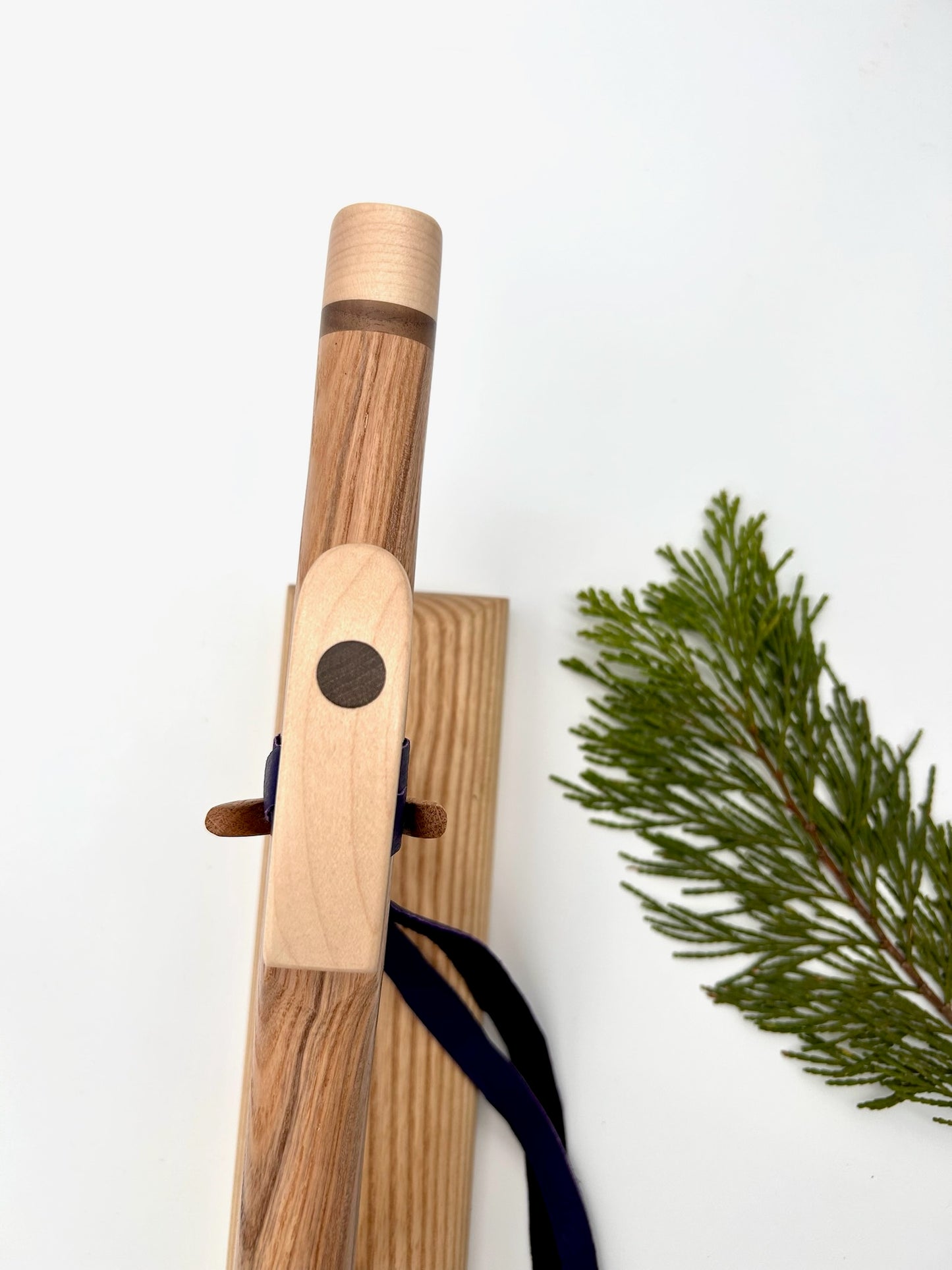 Flute in B - Standard Tuning - Eastern Ash & Maple with Wood Circle