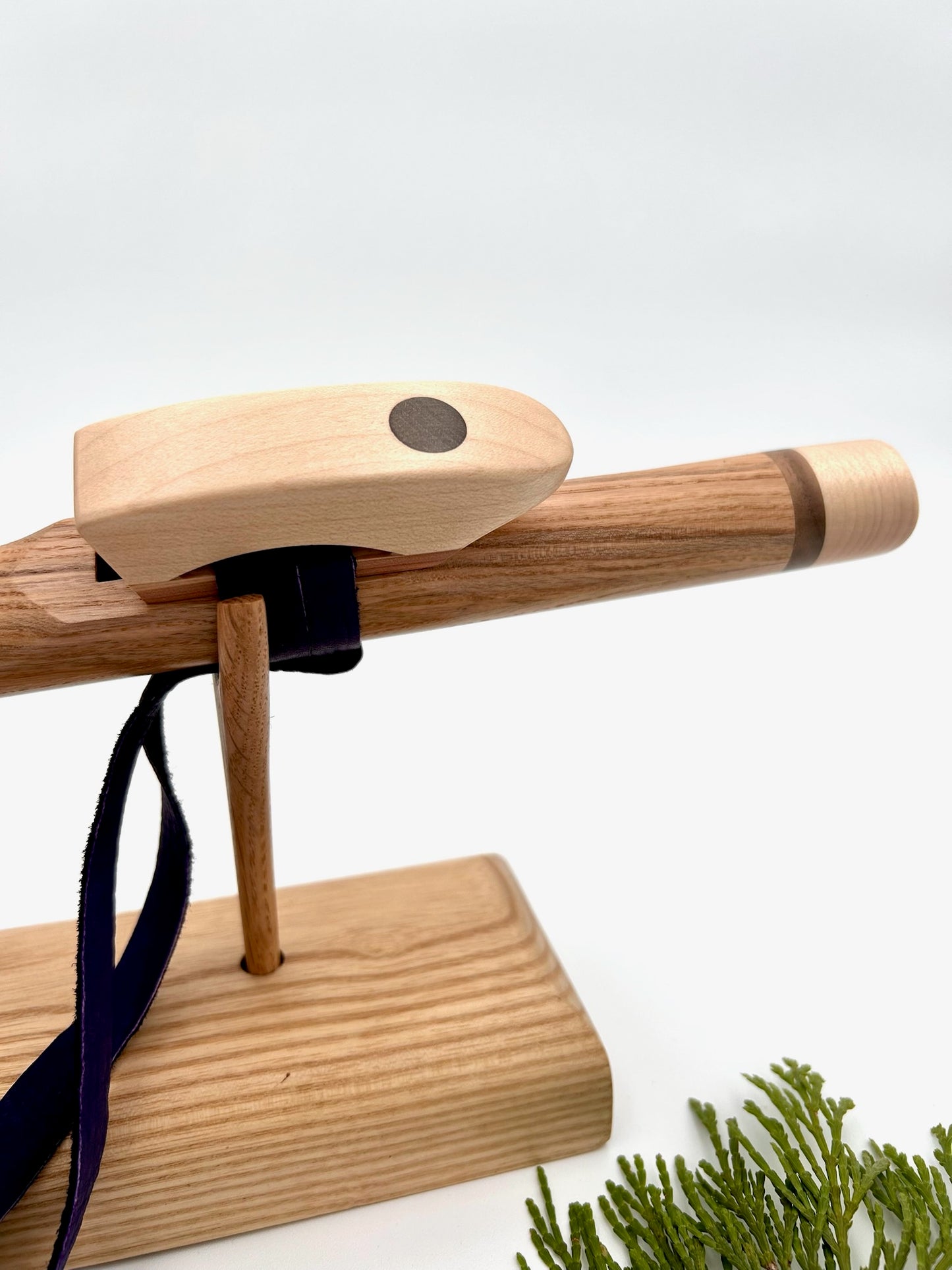 Flute in B - Standard Tuning - Eastern Ash & Maple with Wood Circle