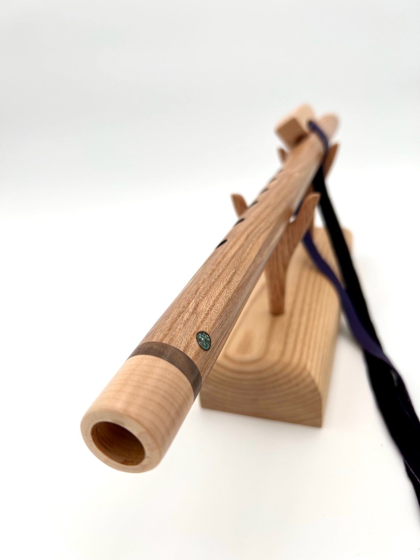 Flute in B - Standard Tuning - Eastern Ash & Maple with Wood Circle