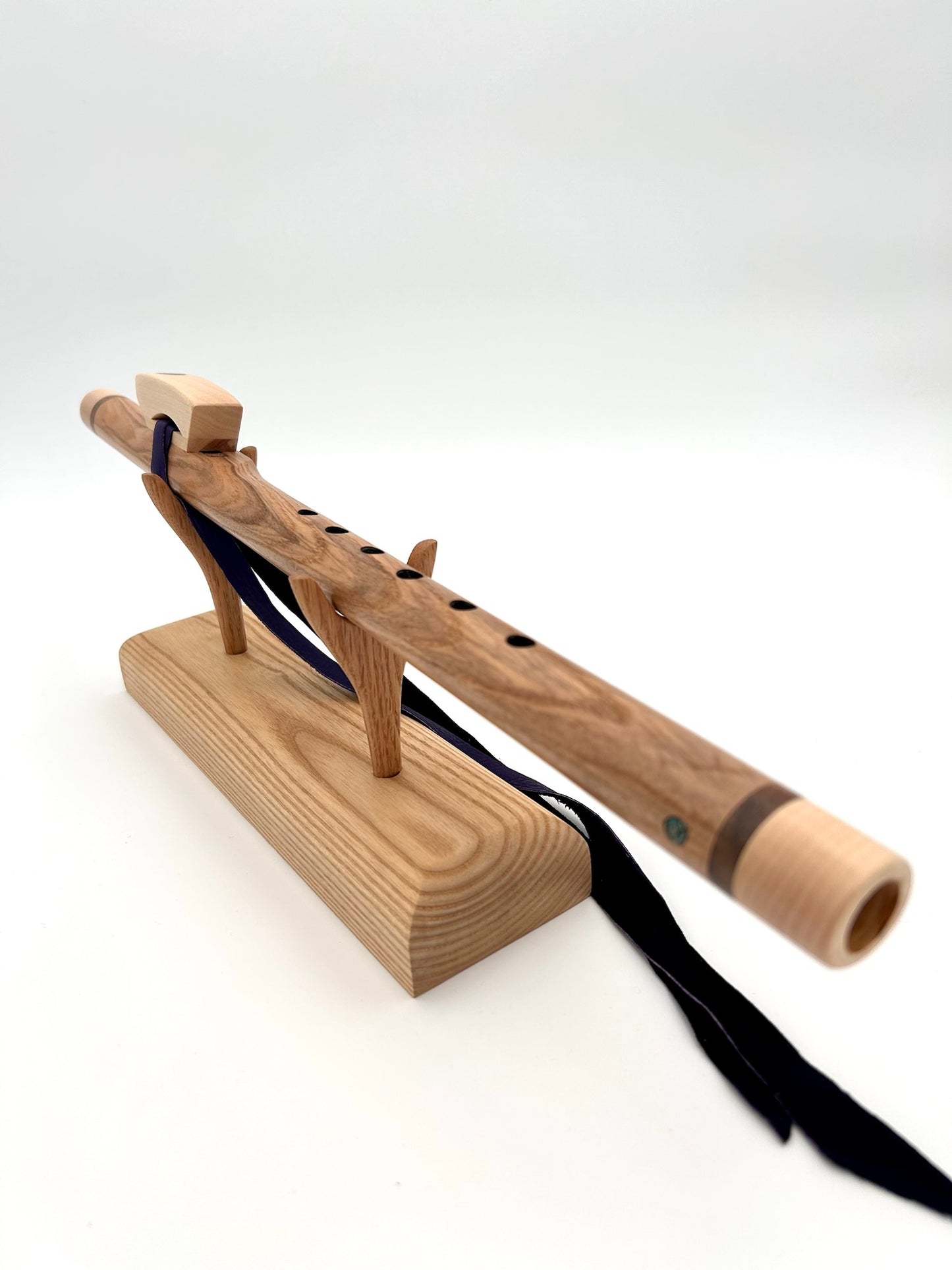 Flute in B - Standard Tuning - Eastern Ash & Maple with Wood Circle