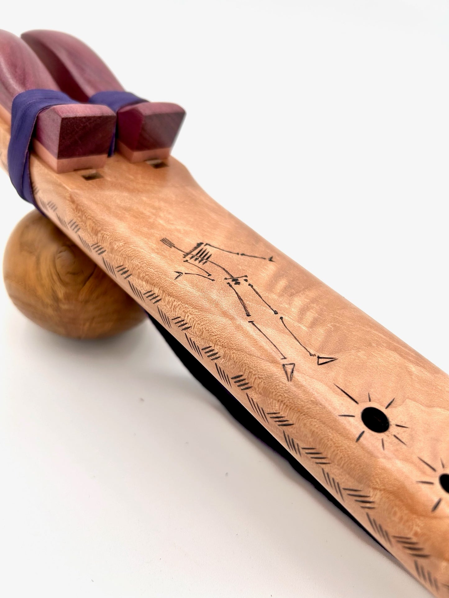 Alternating Drone in Ab - Aeolian Tuning - Curly Maple & Purpleheart with Spirit Woodburn