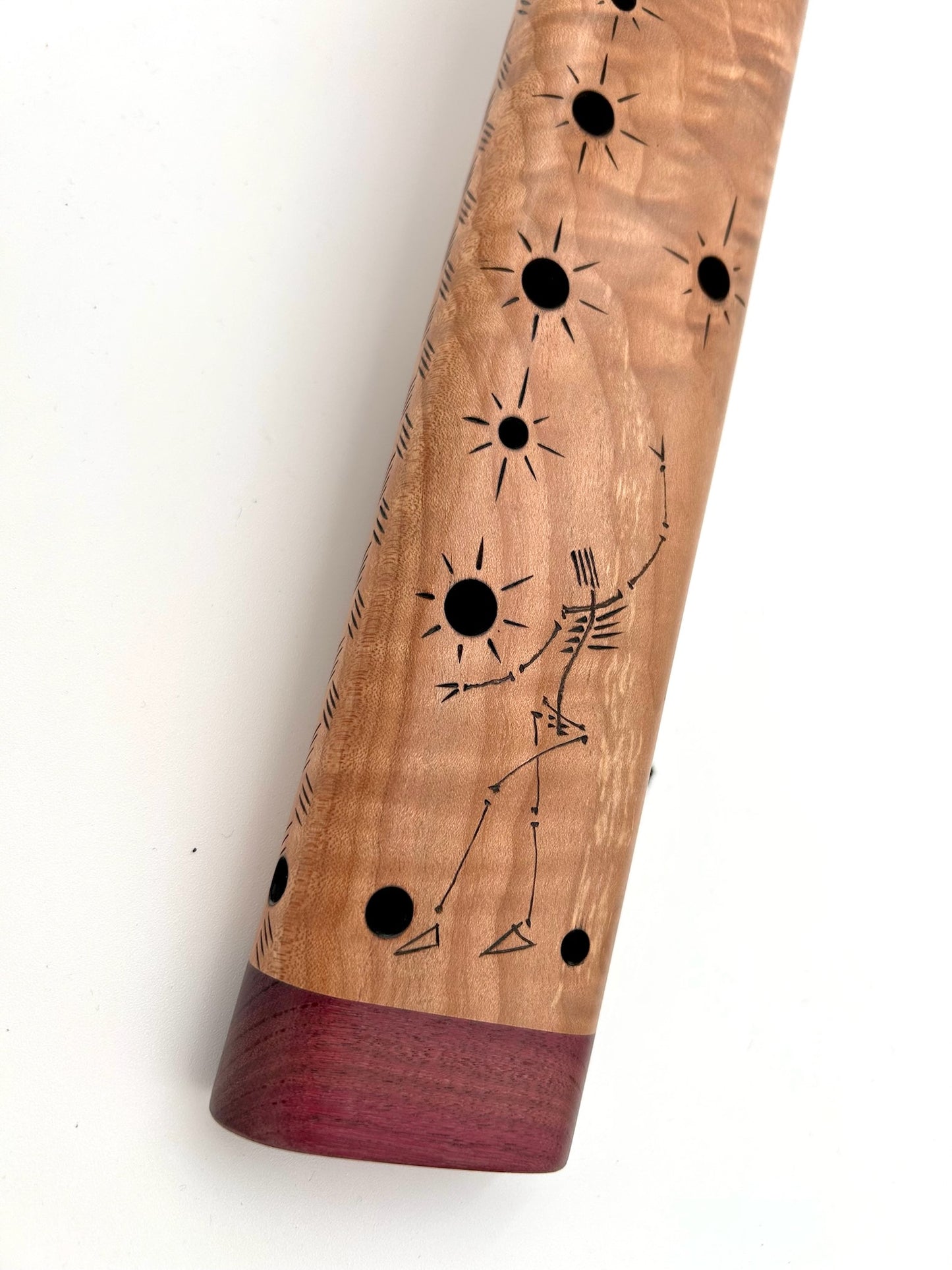Alternating Drone in Ab - Aeolian Tuning - Curly Maple & Purpleheart with Spirit Woodburn