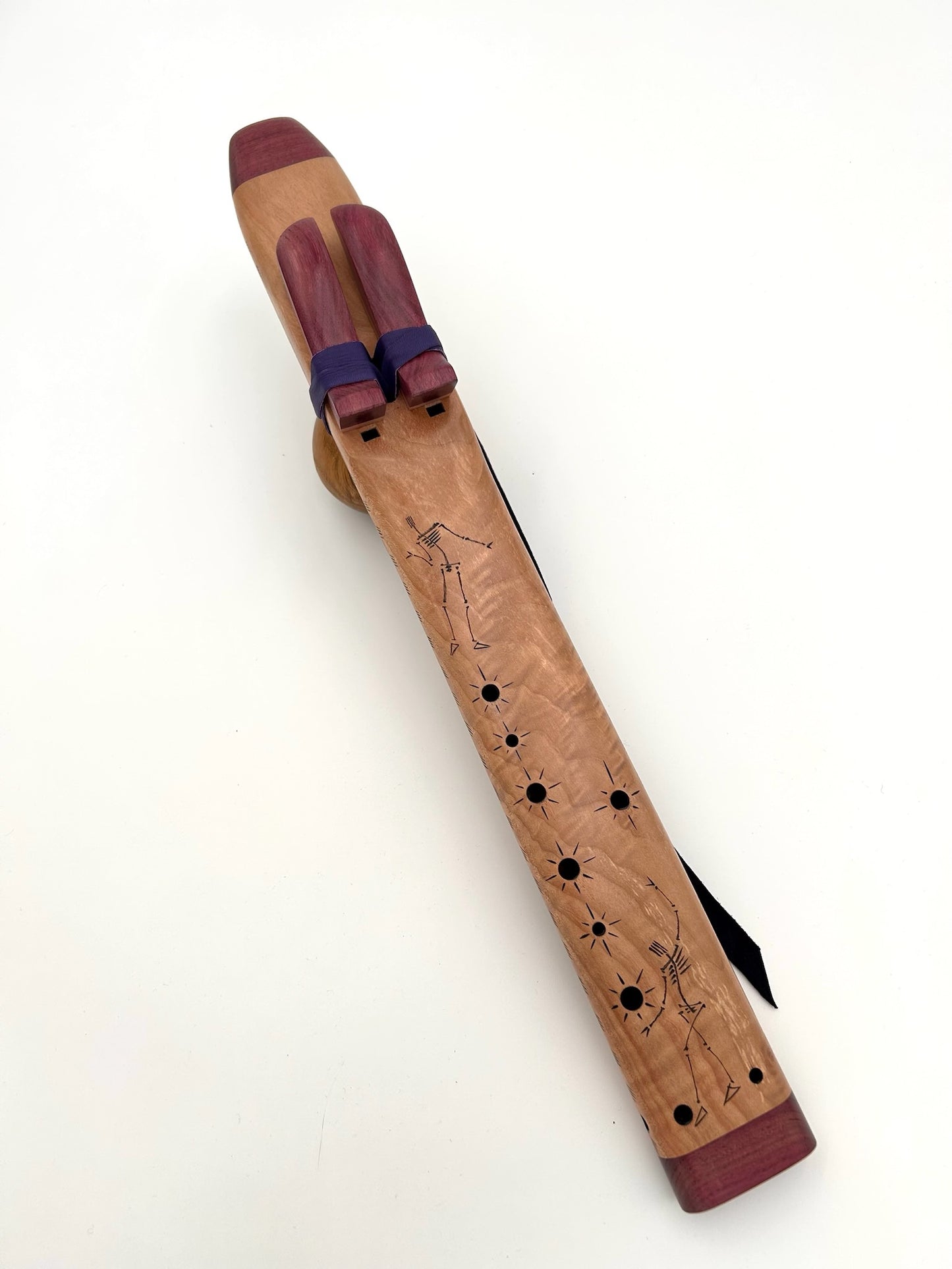 Alternating Drone in Ab - Aeolian Tuning - Curly Maple & Purpleheart with Spirit Woodburn
