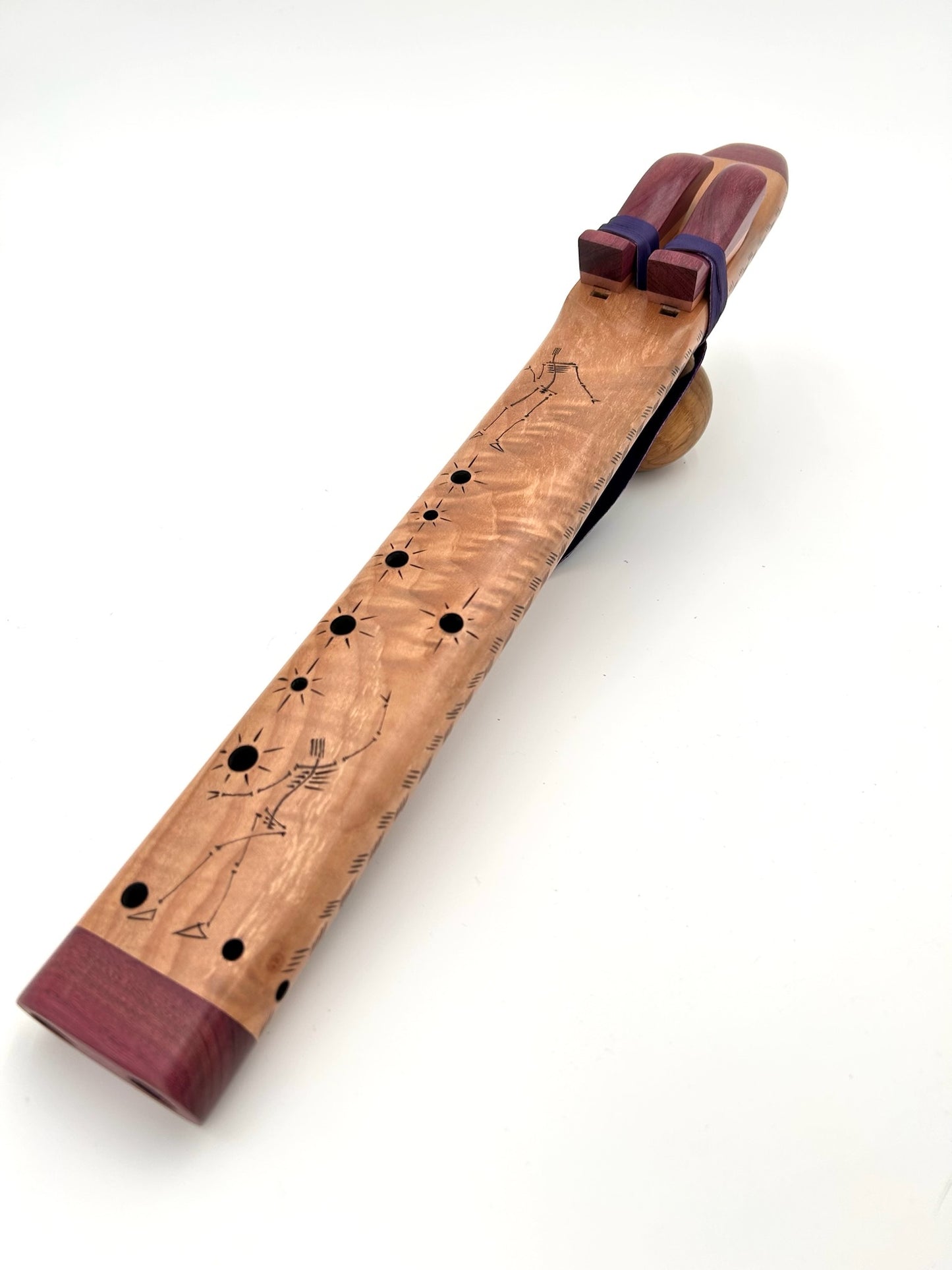 Alternating Drone in Ab - Aeolian Tuning - Curly Maple & Purpleheart with Spirit Woodburn