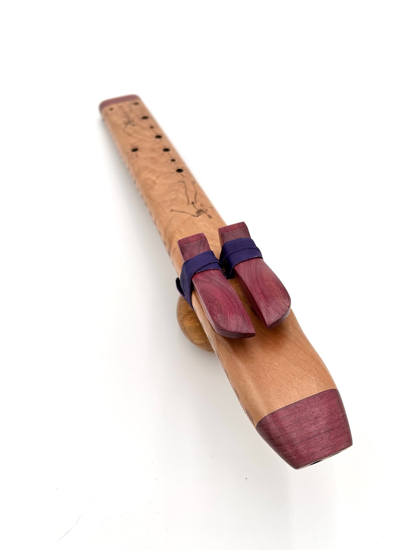 Alternating Drone in Ab - Aeolian Tuning - Curly Maple & Purpleheart with Spirit Woodburn