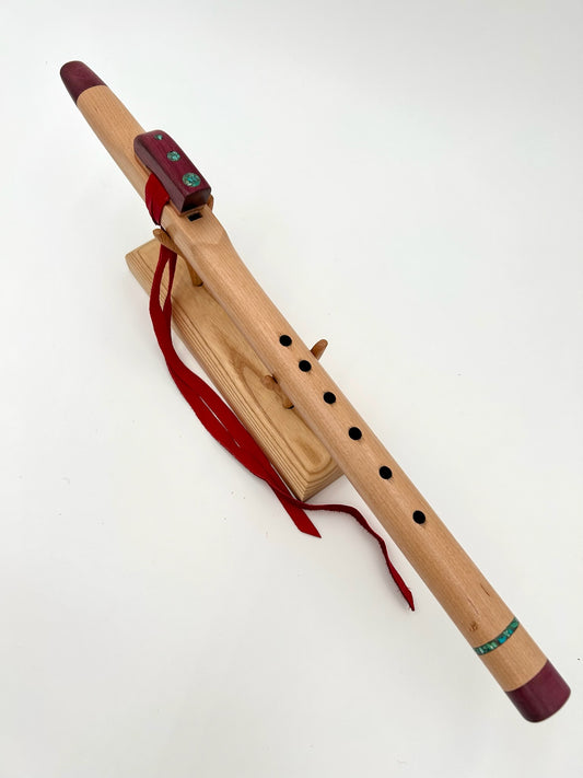 Flute in G - Standard Tuning - Alder & Purpleheart with Turquoise
