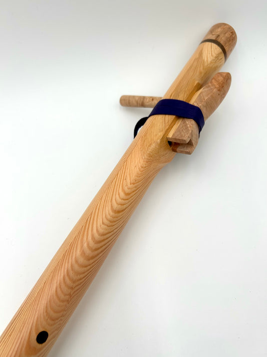 Contrabass Flute in A - Standard Tuning - “Big Ben” Fir - Maple Burl & Paduk