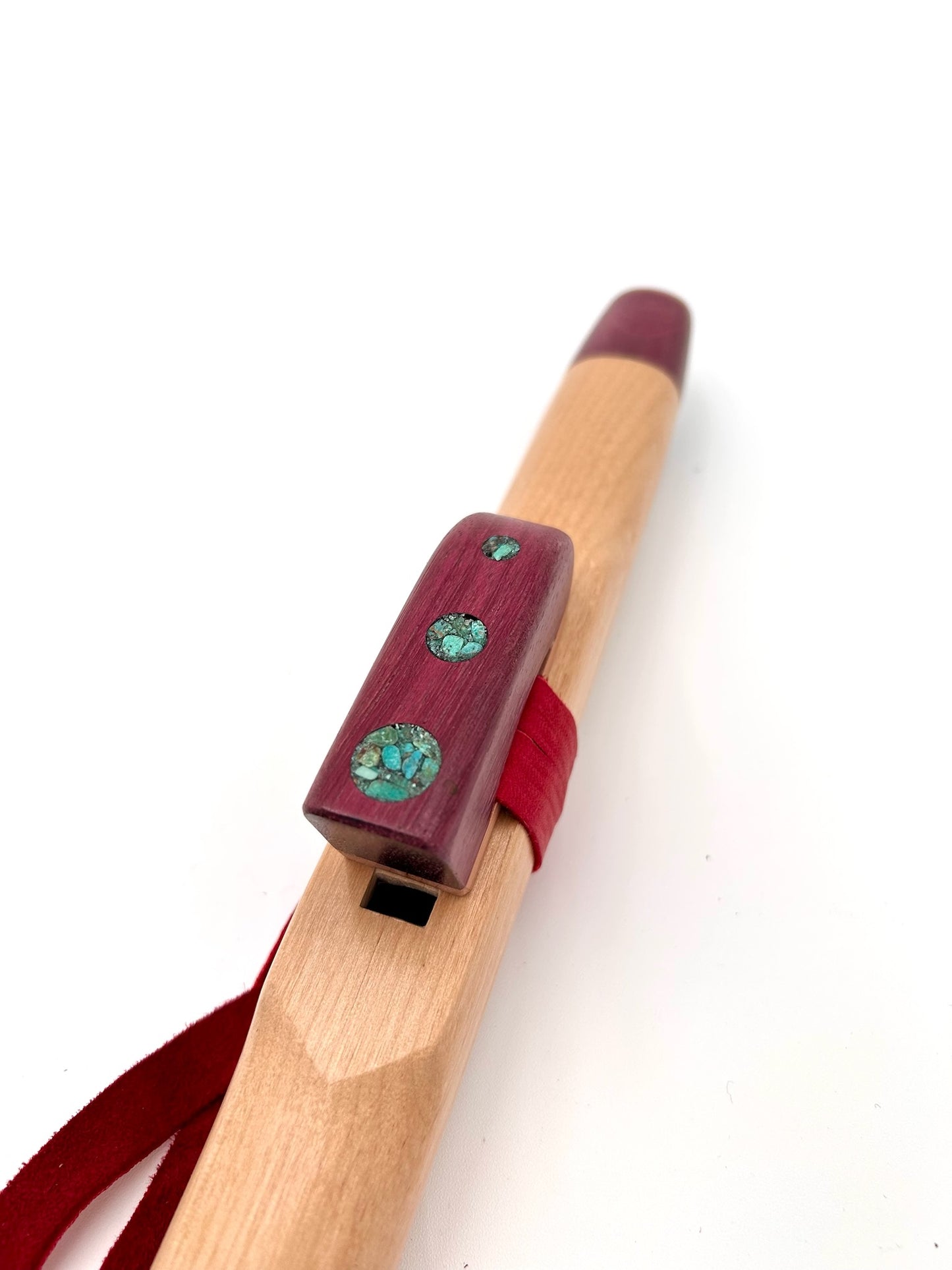 Flute in G - Standard Tuning - Alder & Purpleheart with Turquoise