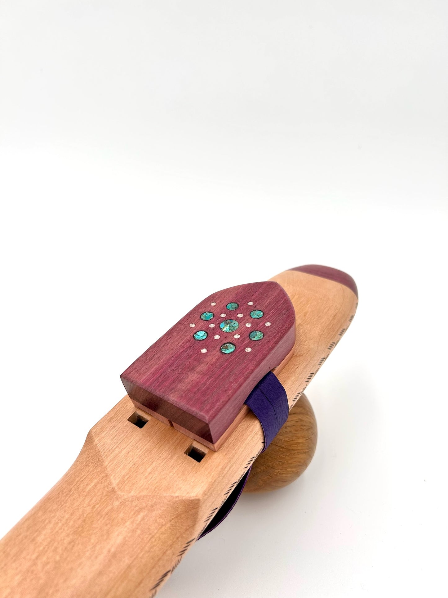Low Range Alternating Drone - Alder, Purple Heart with Wood Burn & Stone Inlay