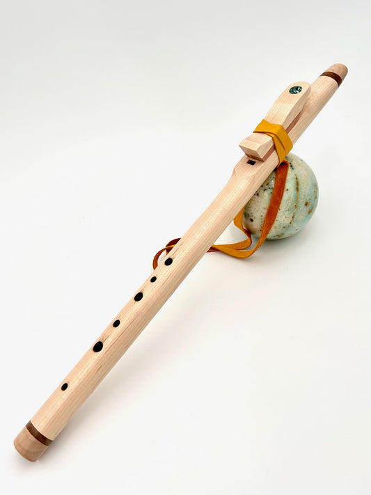 Flute in B - Hijaz Tuning - Maple & Walnut with Turqouise Accent