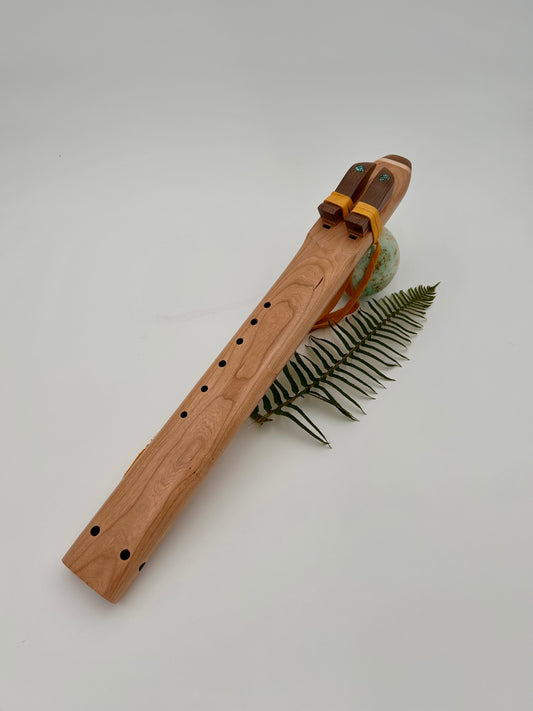 Mid Range Drone - Maple and Walnut with Circle Turquoise Inlay