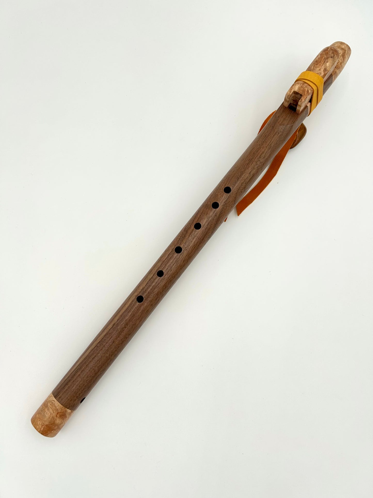 Flute in low E - Standard Tuning - Walnut & Maple Burl