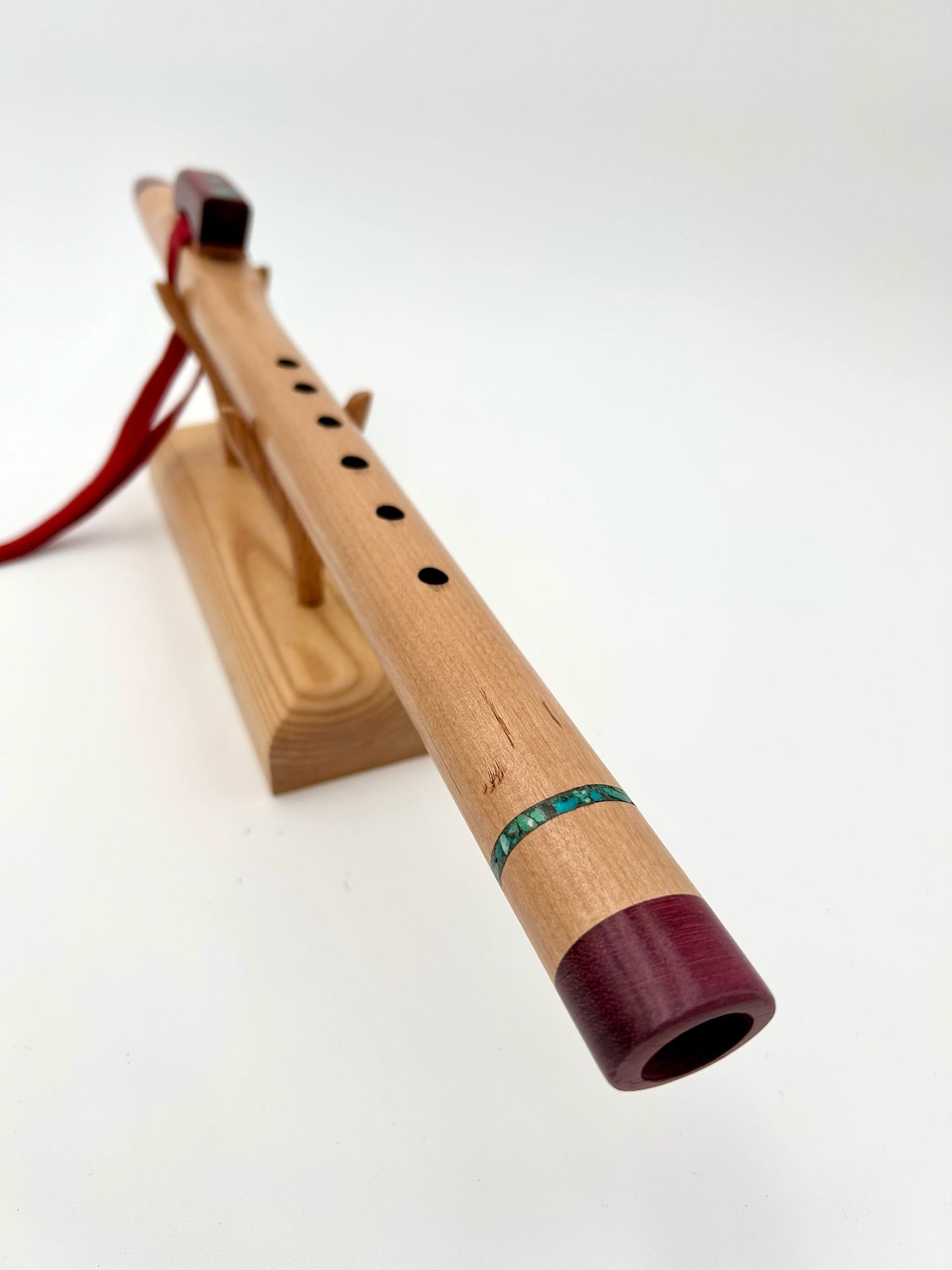 Flute in G - Standard Tuning - Alder & Purpleheart with Turquoise