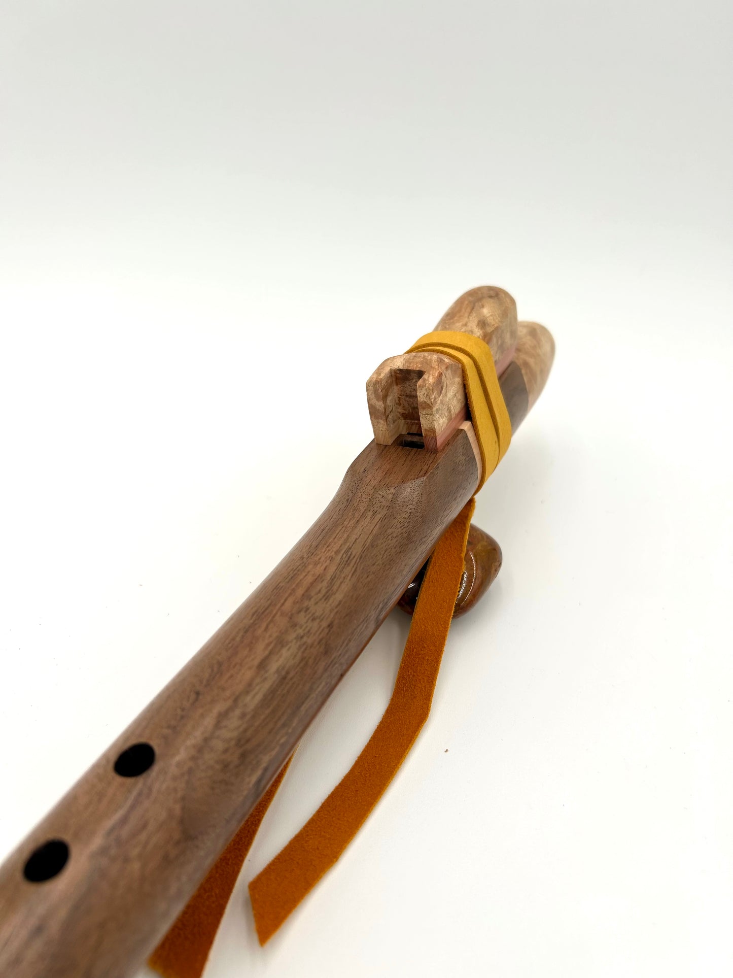 Flute in low E - Standard Tuning - Walnut & Maple Burl