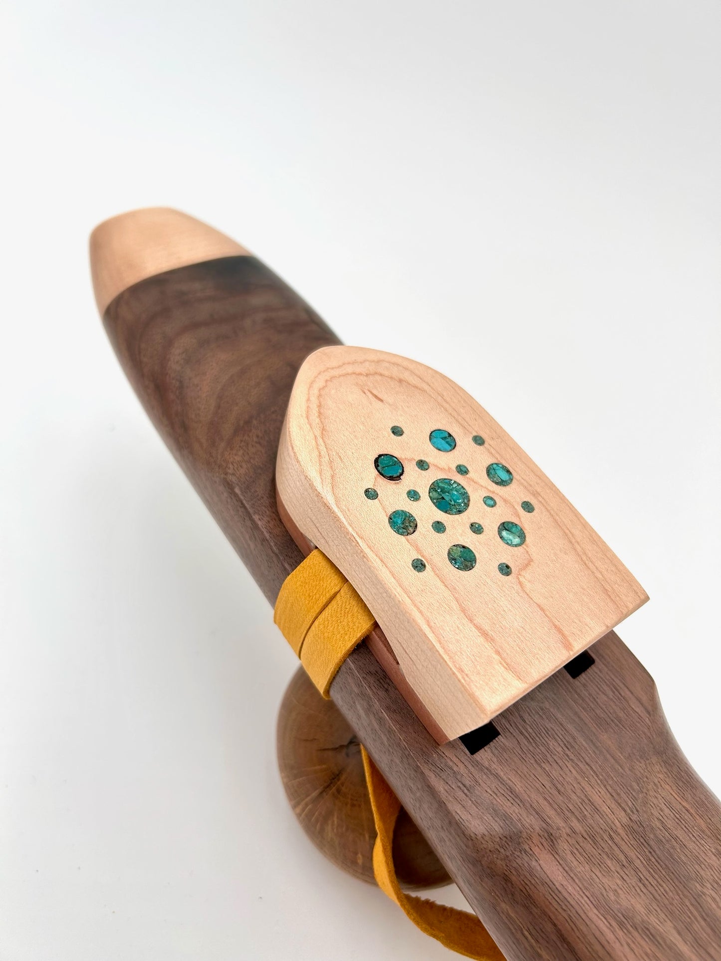 Low Range Alternating Drone - Walnut & Maple with Turquoise Mandala Inlay