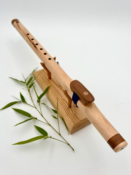 Flute in Low E - Standard Tuning - Hickory & Walnut with Wood Dot