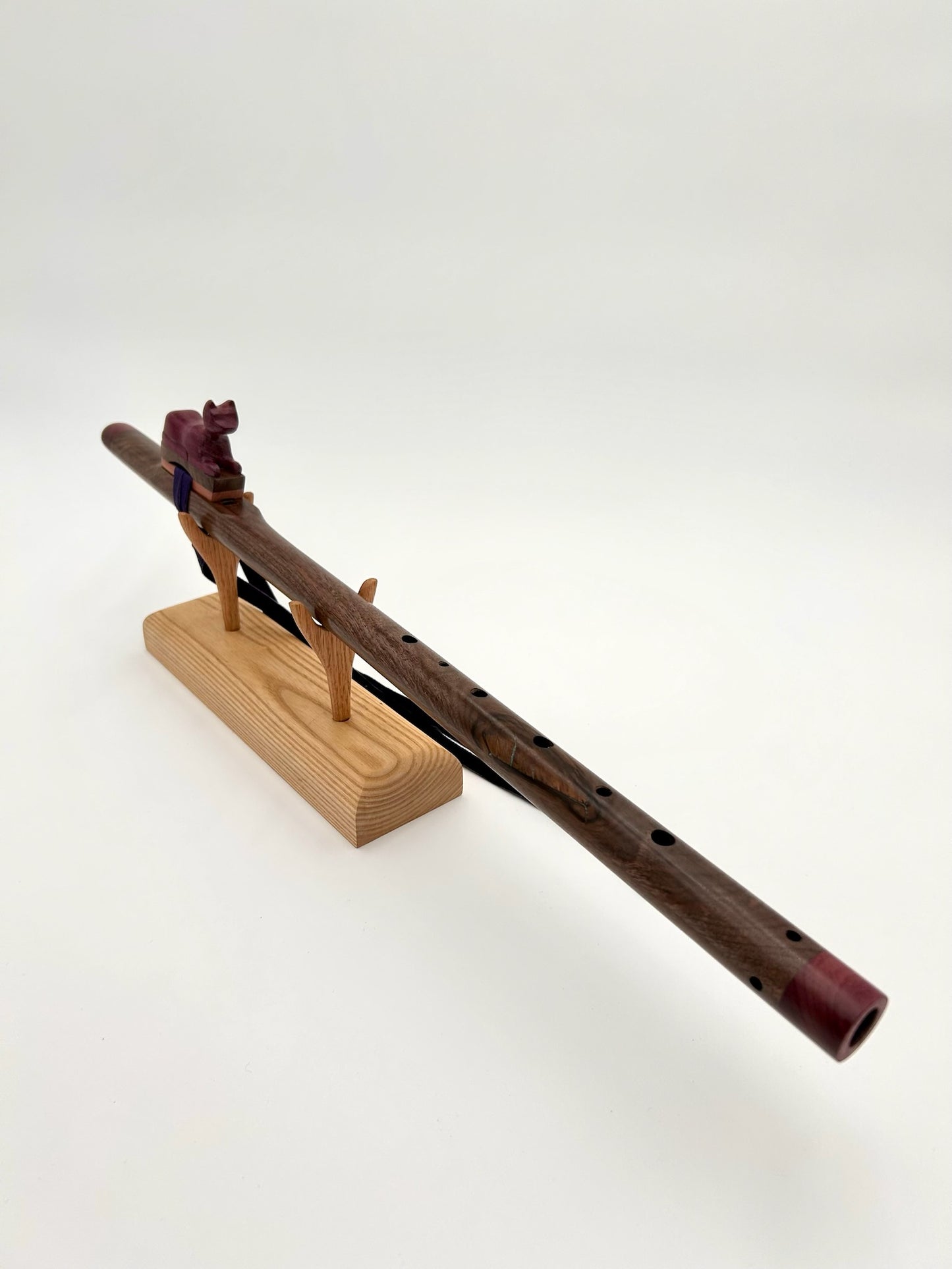 Flute in F - Aeolian Tuning - Cat Symbol with Walnut and Purpleheart