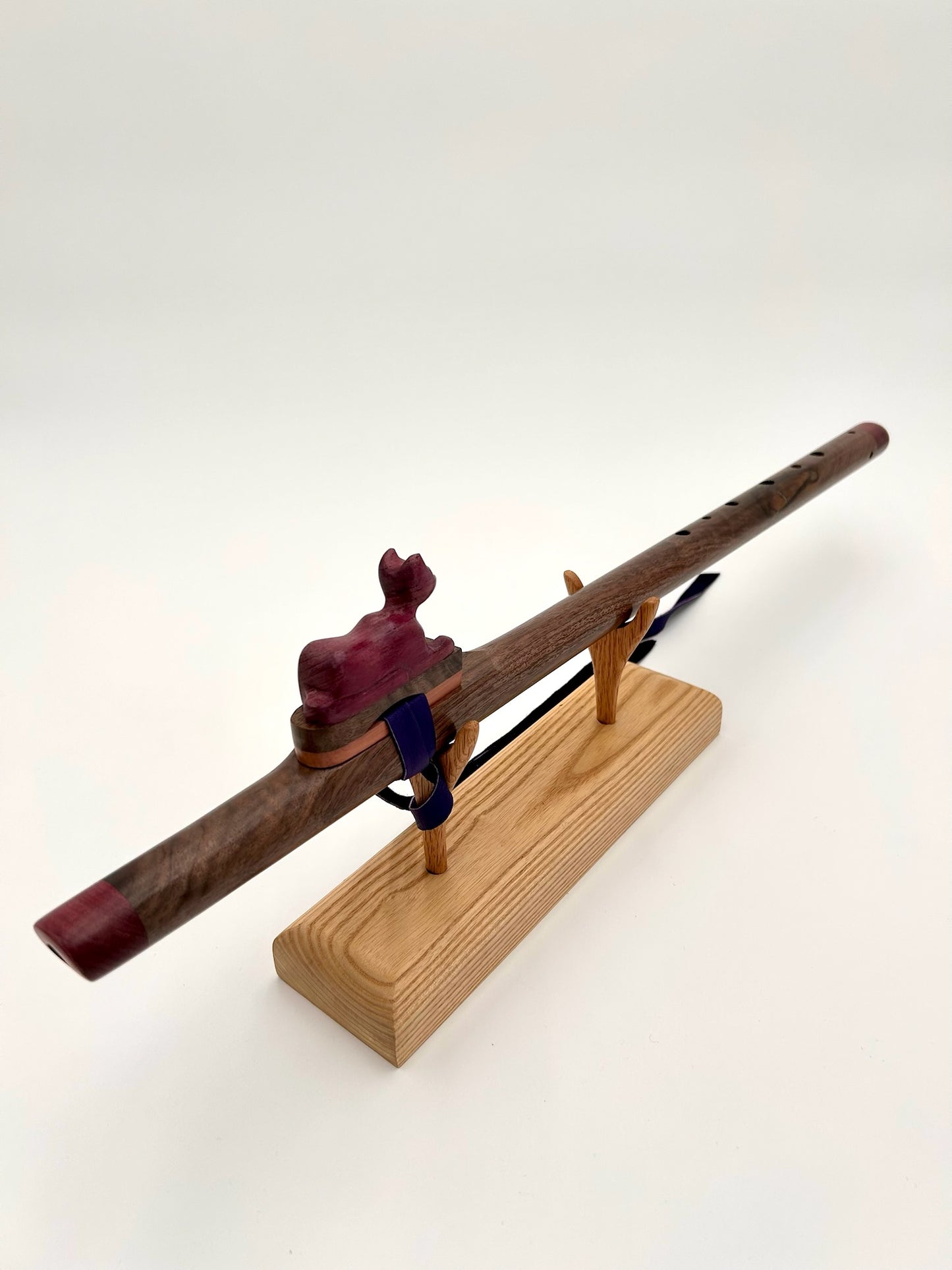 Flute in F - Aeolian Tuning - Cat Symbol with Walnut and Purpleheart
