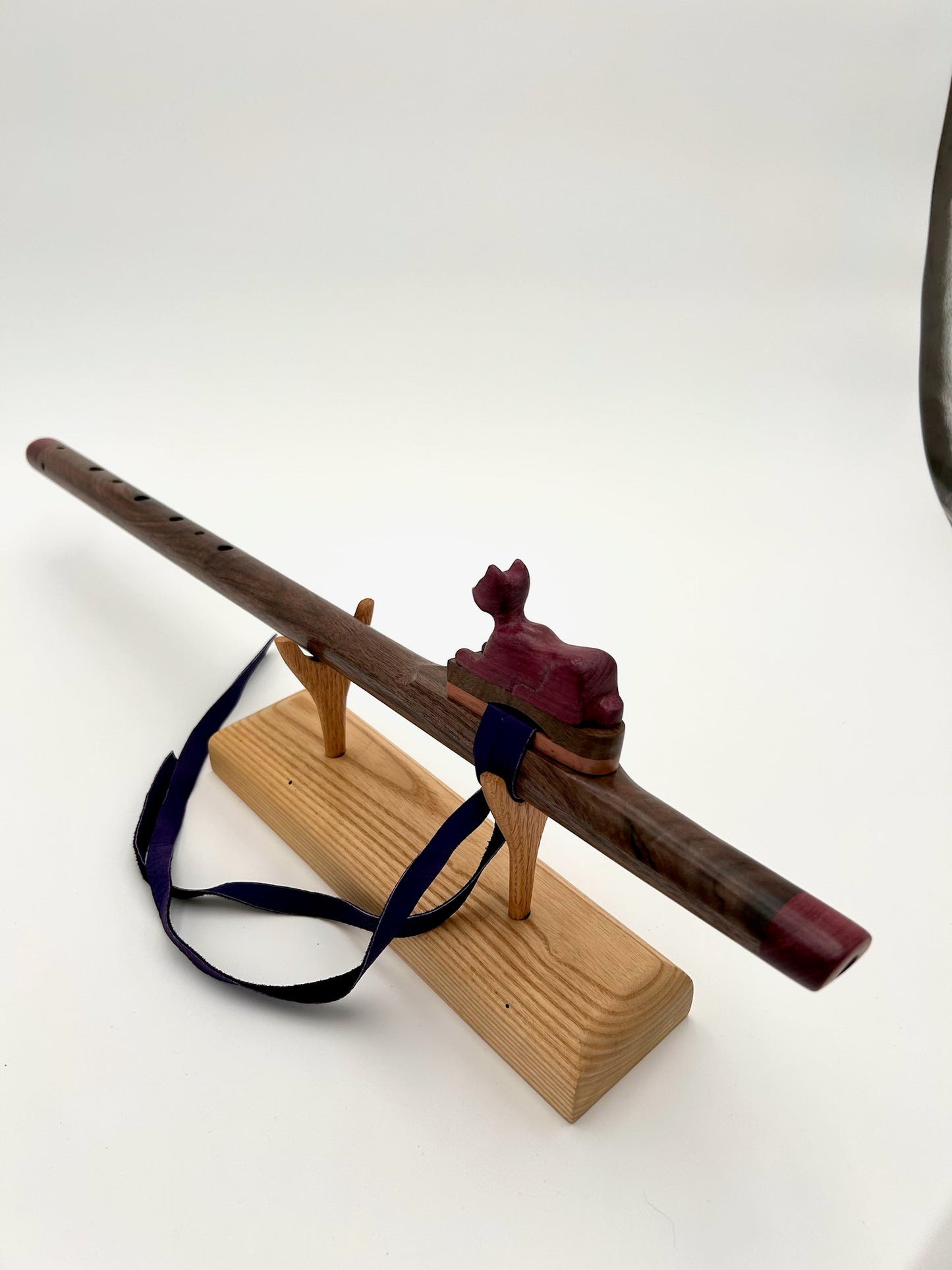 Flute in F - Aeolian Tuning - Cat Symbol with Walnut and Purpleheart