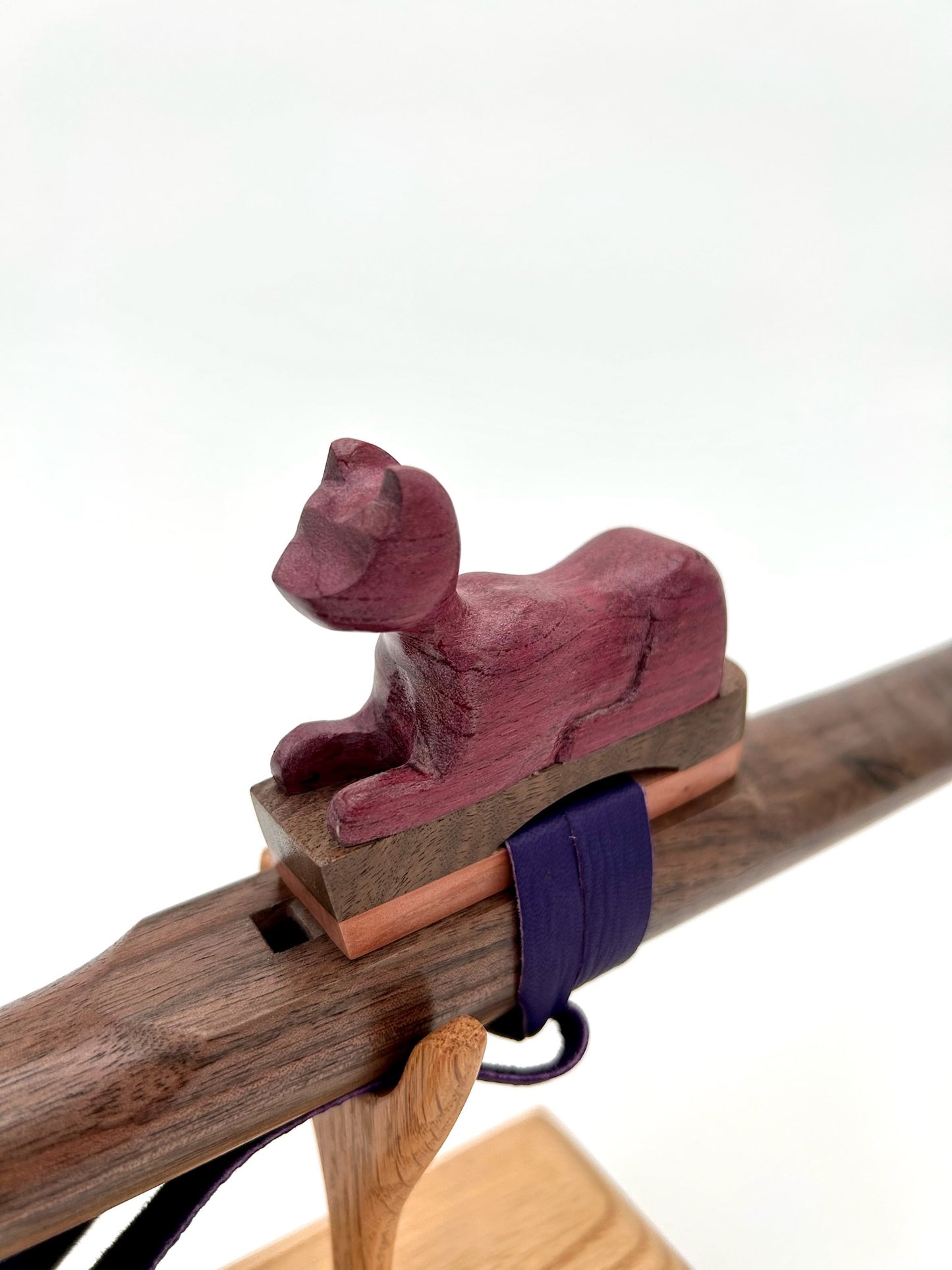 Flute in F - Aeolian Tuning - Cat Symbol with Walnut and Purpleheart