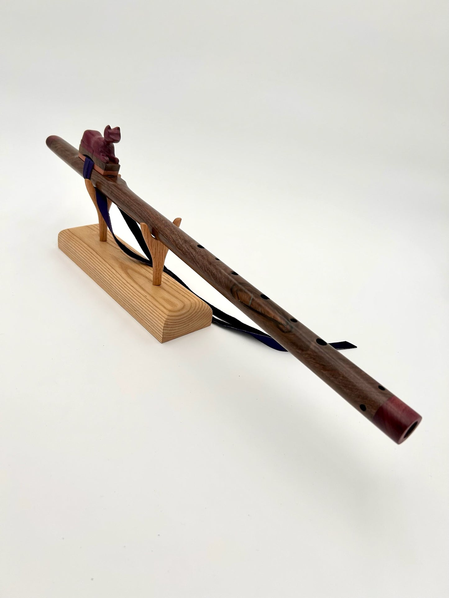 Flute in F - Aeolian Tuning - Cat Symbol with Walnut and Purpleheart