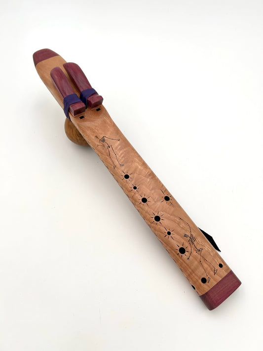 Alternating Drone in Ab - Aeolian Tuning - Curly Maple & Purpleheart with Spirit Woodburn